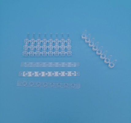 Transparent 0.2 Ml 8 Tube PCR Strips Single Microcentrifuge Tube