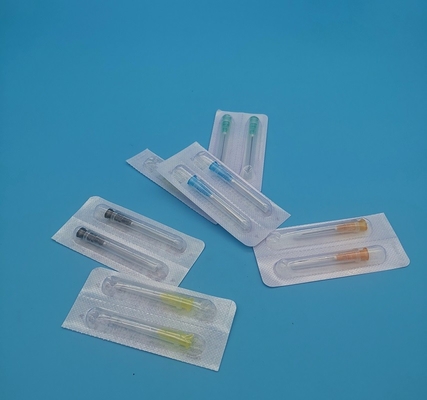 Red Purple Disposable Syringe Needles Inclined Out Diameter 1.4mm 17G For Insulin