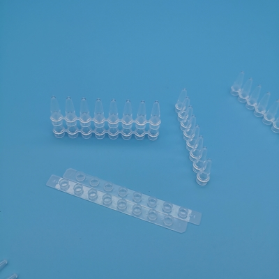 Transparent 0.2 Ml PCR Tubes 8 Tube Strips Molecular Biology Reaction Strip Tube